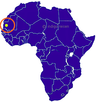 Karte Afrika Kameltrekking Vallée Blanche, Mauretanien