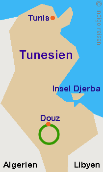 Karte Kameltrekking Le Petit Tour, Tunesien