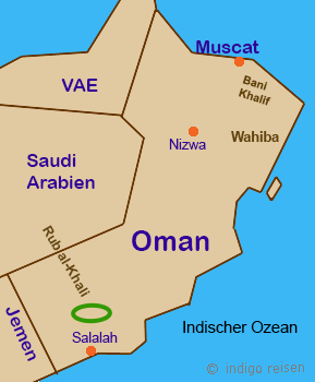 Karte Rub al KhaLI, Oman